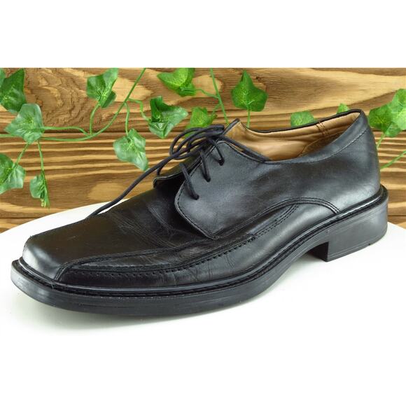 J. Ferrar Shoes Sz‎ 10.5 M Black Derby Oxfords Leather Men 32131 - Picture 1 of 8